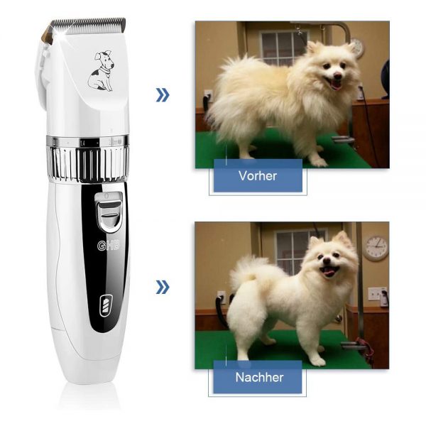 GHB Pet Hair Trimmer Dog Clipper Dog Cat Pet Timmer with 4 Attachments