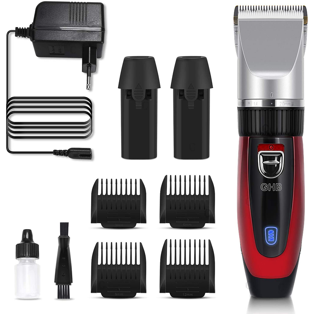 GHB Men’s Electric Hair Trimmer Set with 4 Attachments for Hairdressers