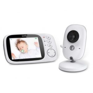  GHB Baby Monitor with Camera and Audio 5 HD 720P Remote  Pan-Tilt-Zoom Support up to 4 Cameras 980ft Range 3020mAh Night Vision  Temperature Sensor