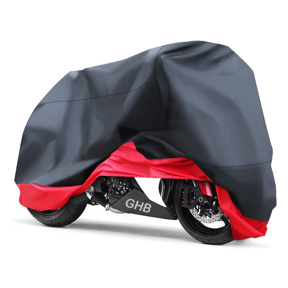 XXL Motorcycle Motorbike Waterproof Dustproof UV Protective Breathable Cover Outdoor Oragen/Black w/ Carry Bag 