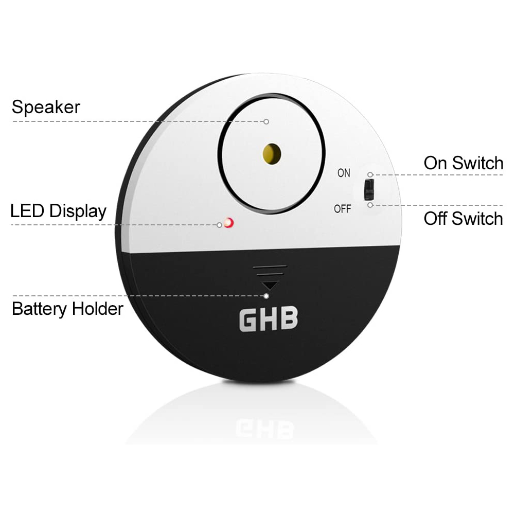 GHB 4 pcs Window Alarm Vibration Shock Sensors Home Security with Loud 100dB NEW 