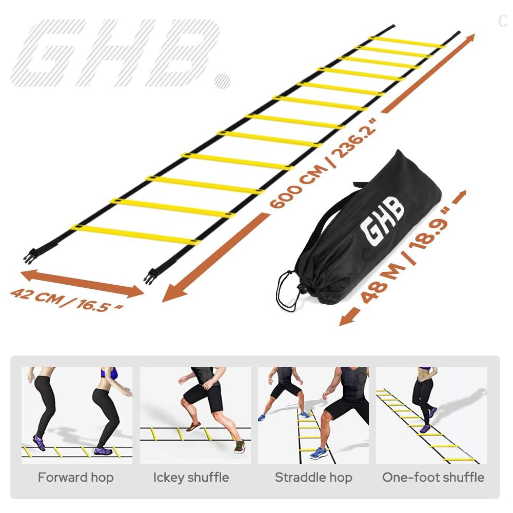 Durable 12 Rung 18 Feet 6m Agility Ladder for Soccer Speed Training 