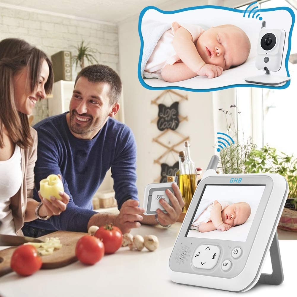 GHB Babyphone Caméra Babyphone Vidéo Écran LCD 4.3 inches Caméra Bébé  Equipé 2 Caméras Rotation de 350° Capteur de Température Vision Nocturne,  720p : : Bébé et Puériculture