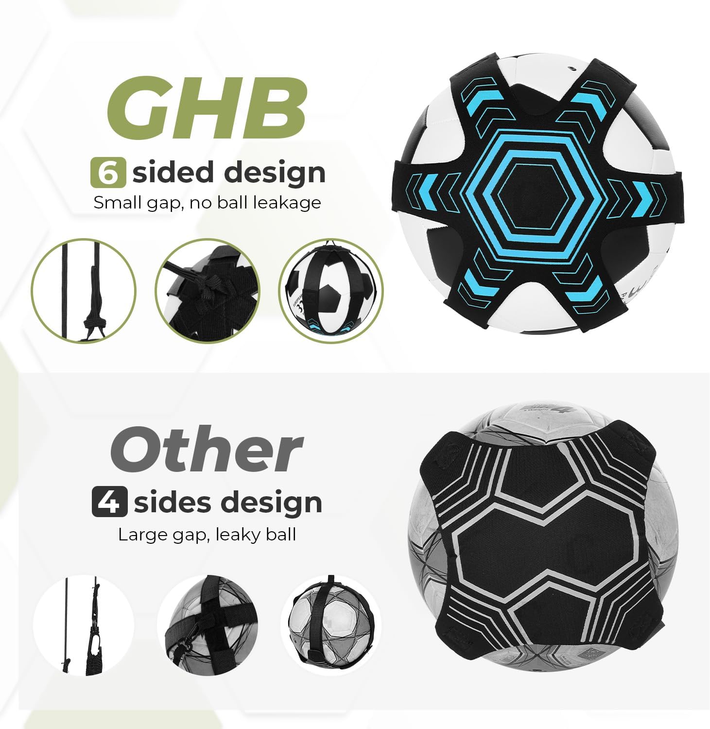 GHB Football Kick Trainer Solo Soccer Training Accessories Kids Football Training Adjustable Waist Belt Gift Boys Ball Kicking - Image 4