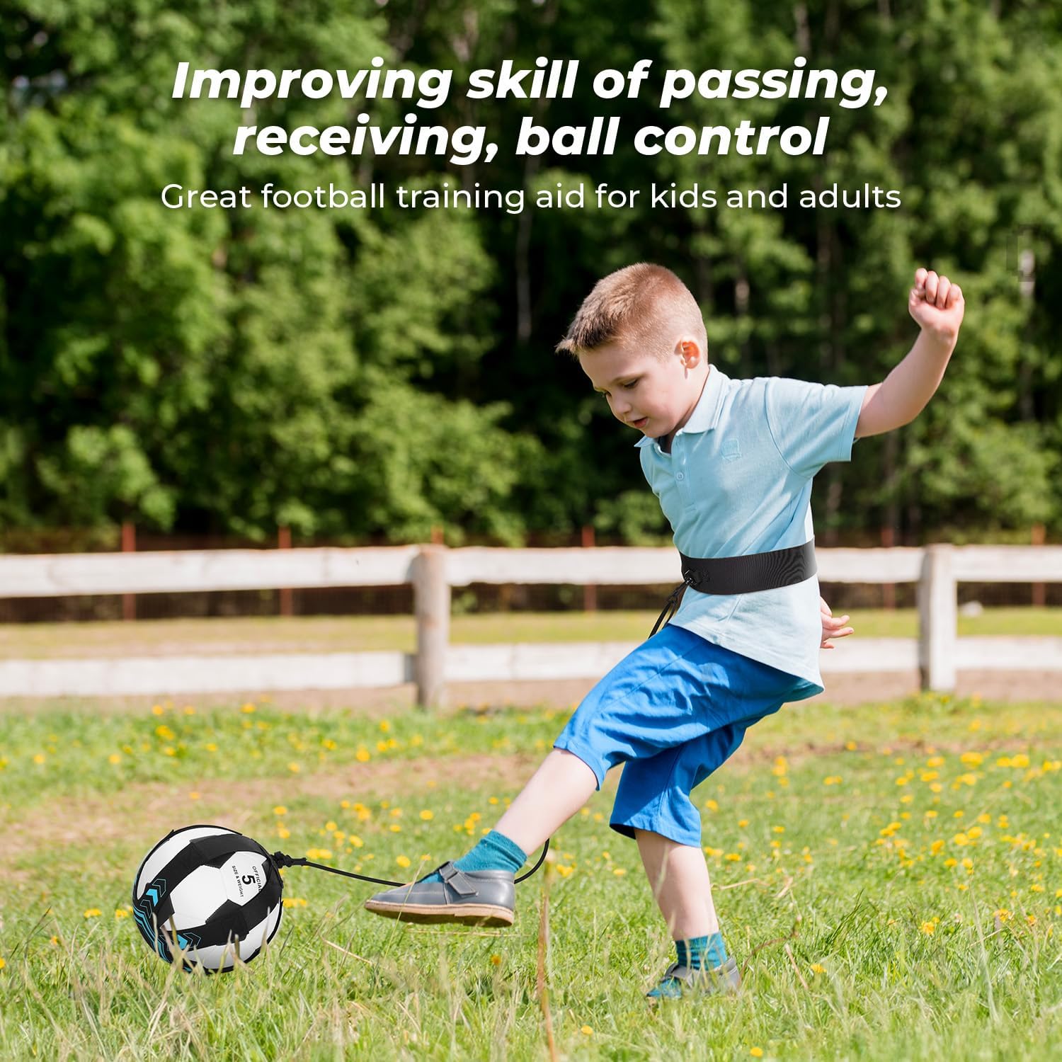 GHB Football Kick Trainer Solo Soccer Training Accessories Kids Football Training Adjustable Waist Belt Gift Boys Ball Kicking - Image 6